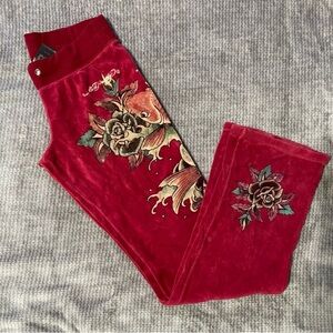 Ed Hardy Rare/ Vintage red low rise pants
